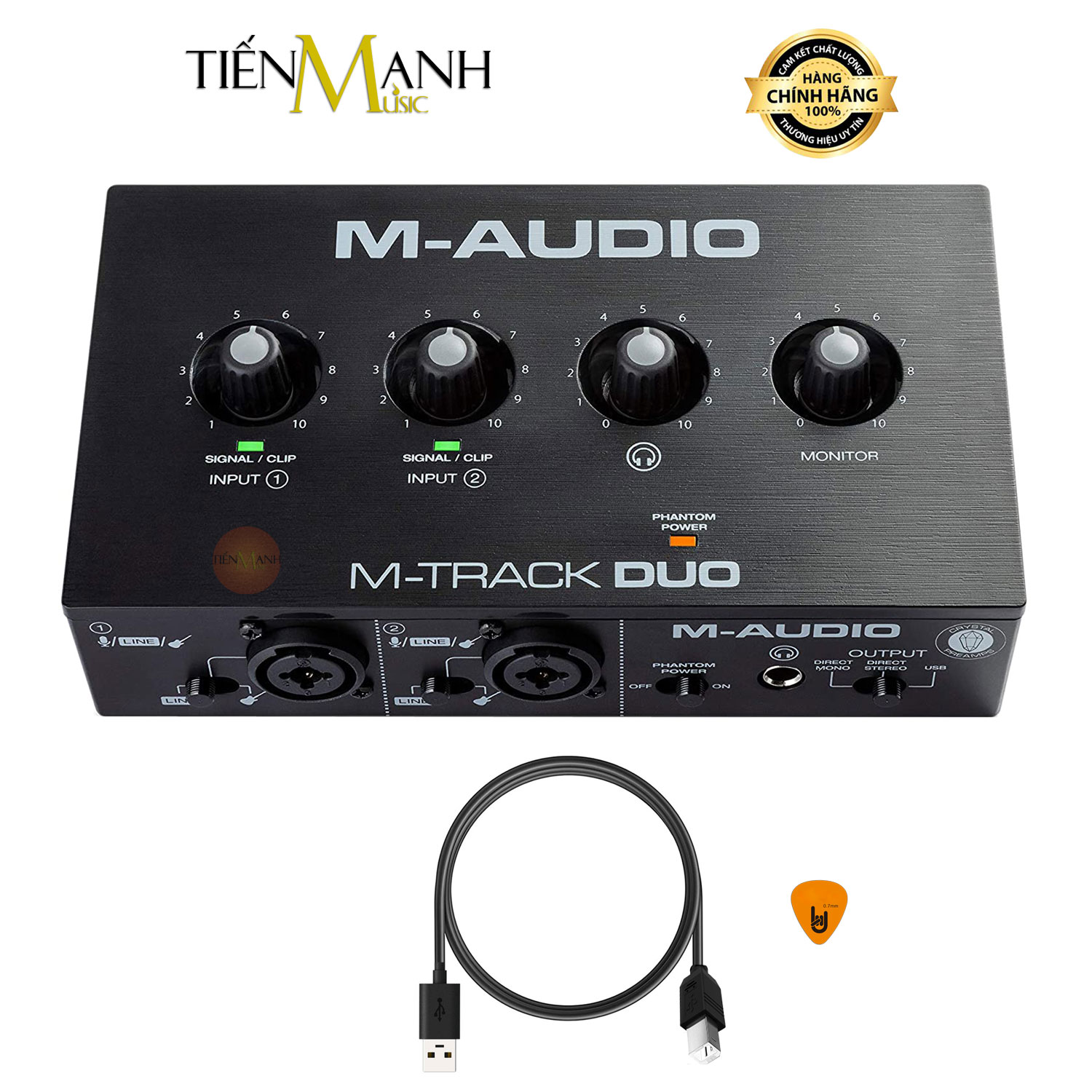 Hình ảnh Soundcard M-Audio M-Track Duo - Bộ Thu Âm Thanh Và Livestream MAudio MTrack Audio Interface Sound Card M Track Hàng Chính Hãng - Kèm Móng Gẩy DreamMaker