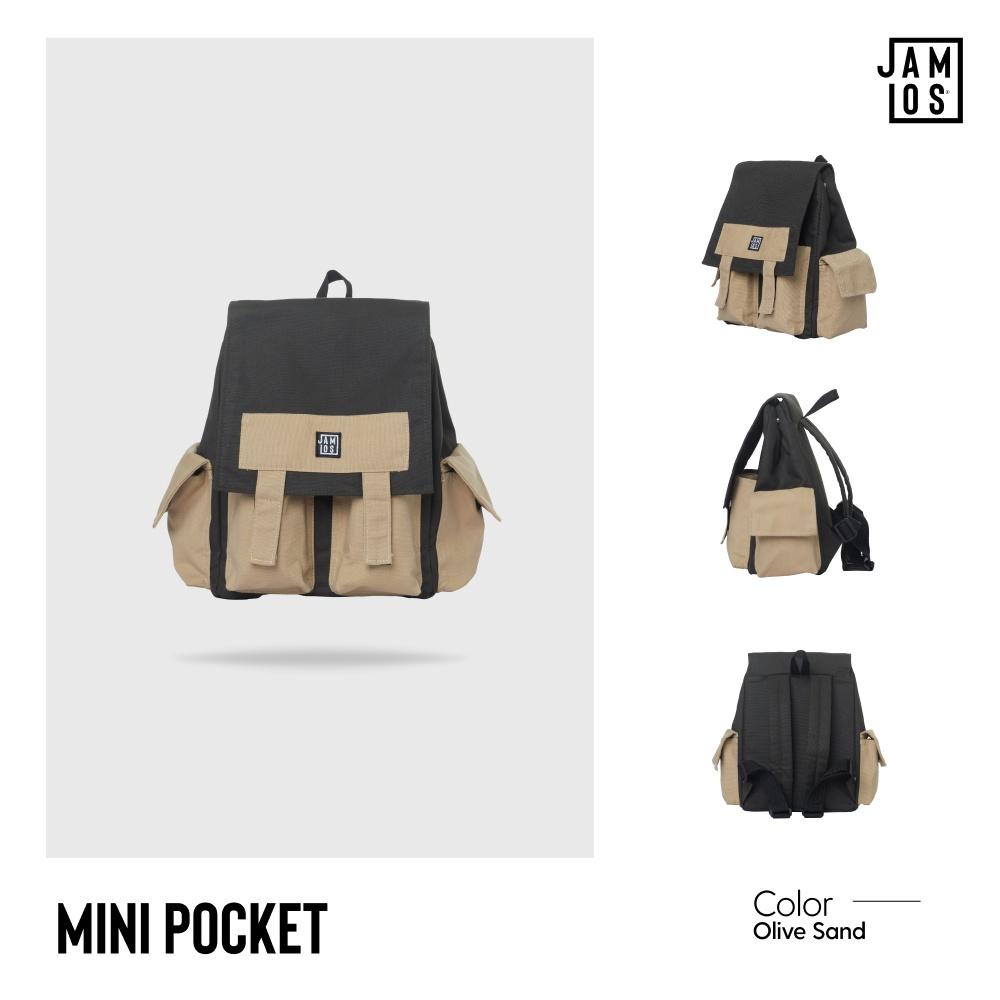 Balo thời trang đi học nhiều ngăn nhỏ gọn vải canvas Mini Pocket Backpack JAMLOS