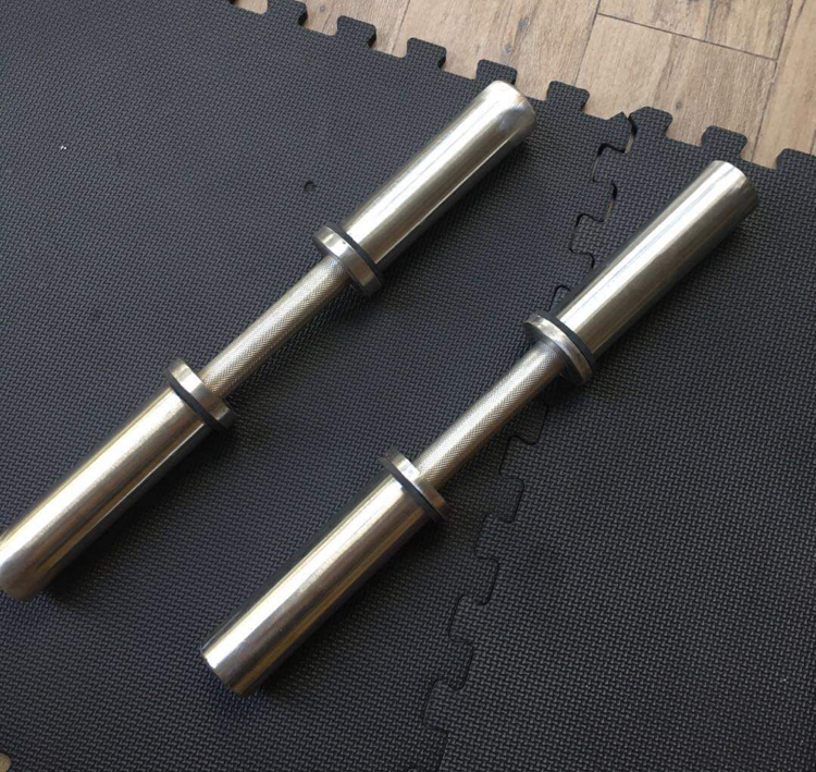 Đòn tạ 50cm inox phi 50 tập tay - Tặng kèm 4 chiếc khóa tạ hai đầu