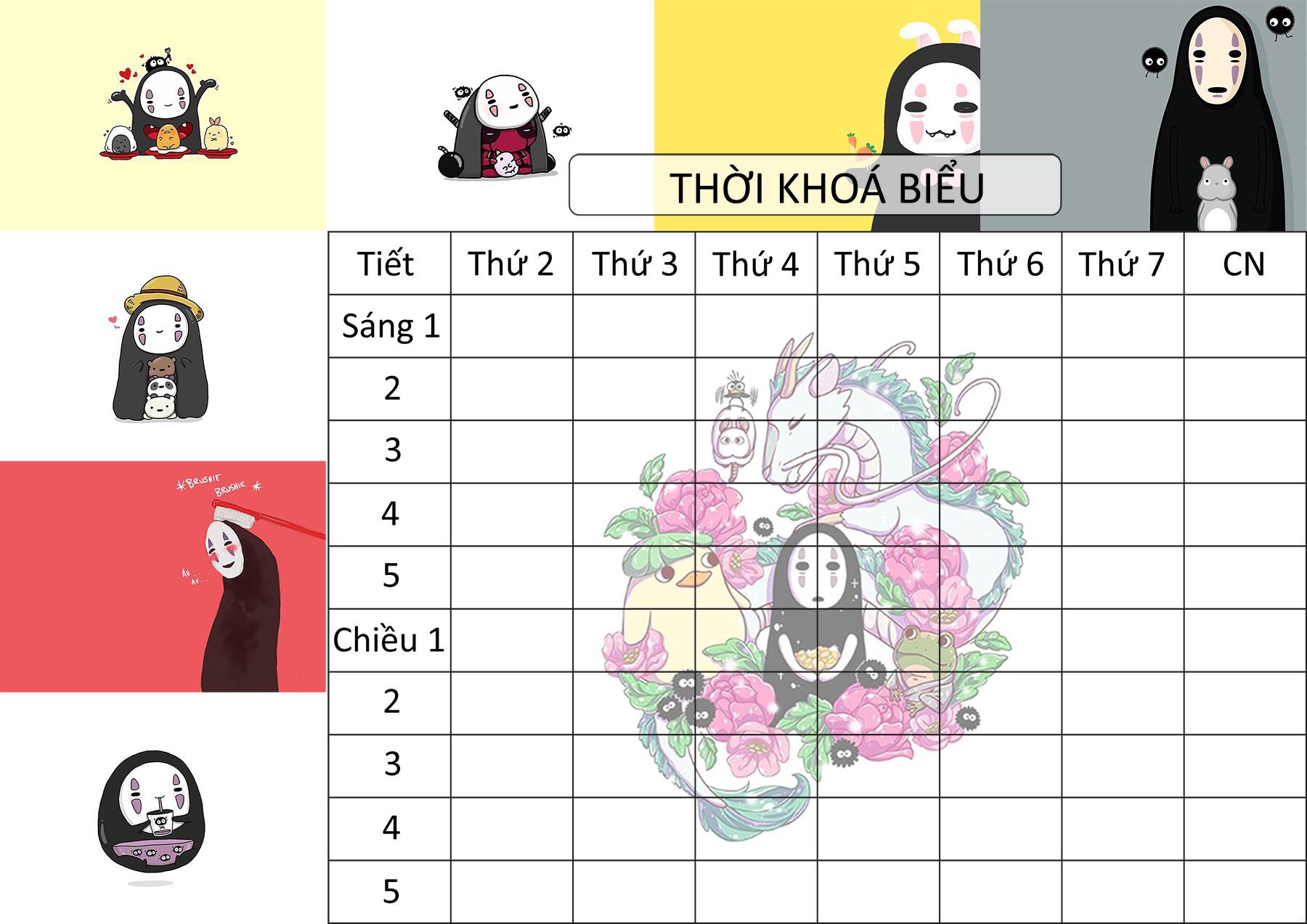 set 10 Thời khóa biểu học sinh cute, đáng yêu, dễ thương ( mẫu ngẫu nhiên )