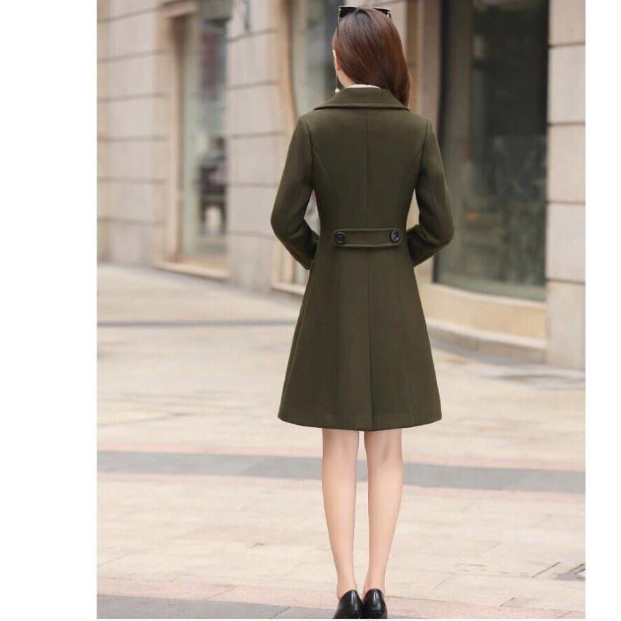 Áo Khoác Dạ Dài 4 Nút Kèm Đai , Áo Dạ Dáng Dài Túi Xéo 2 Lớp Dày Dặn Hàng Quảng Châu Cao Cấp