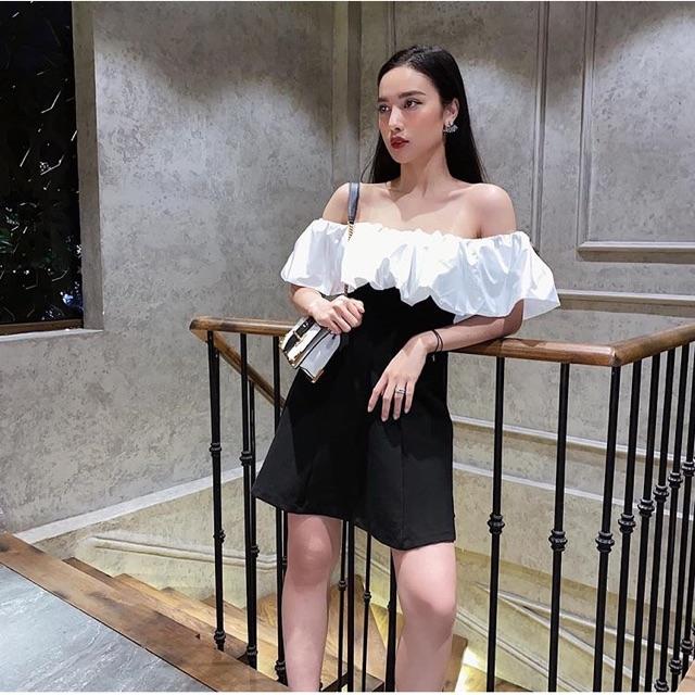 Váy trễ vai pha thân