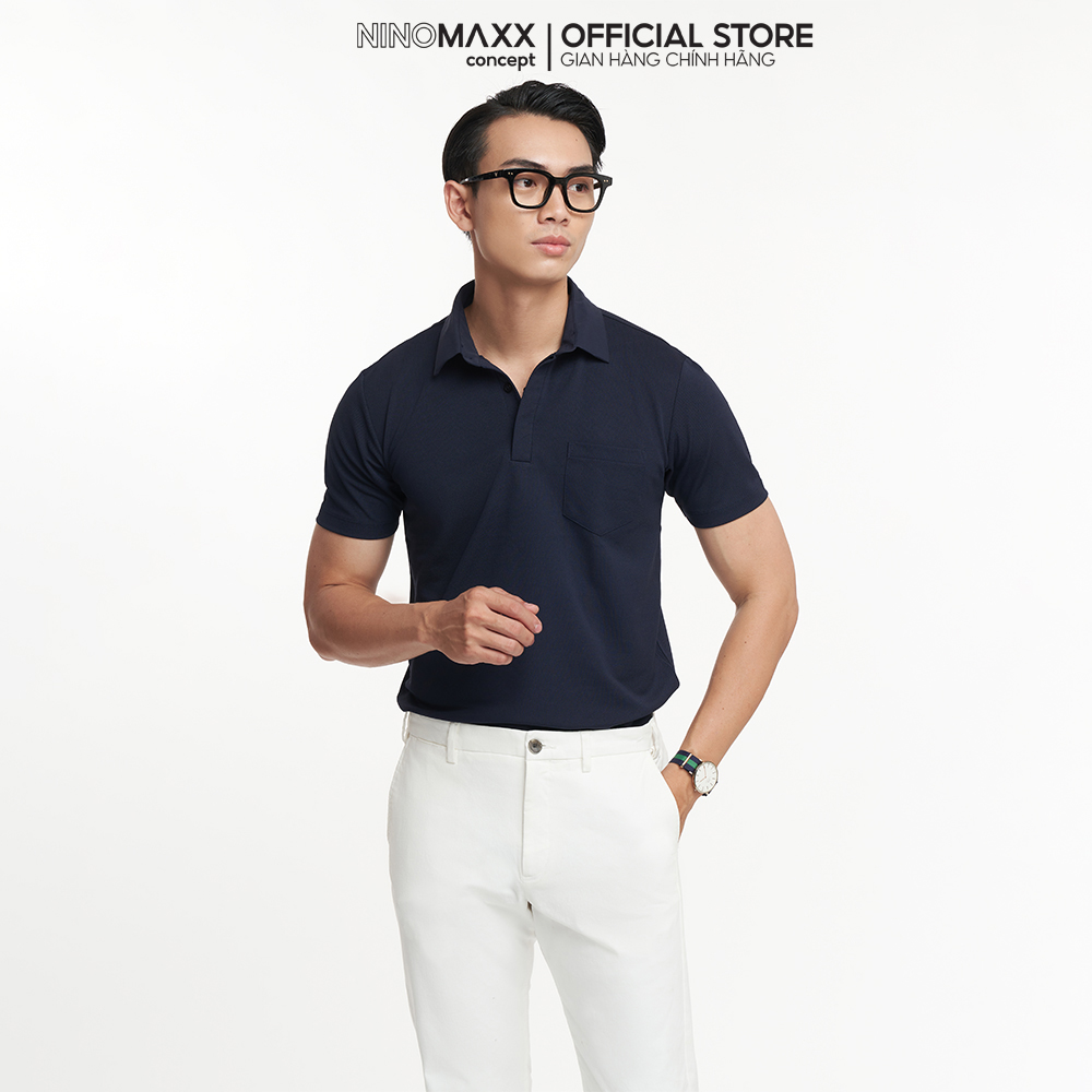 N&amp;M CLUB Áo Polo Nam Tay Ngắn Cổ Sơ Mi dấu nút chất liệu sợi Cafe Mềm Mịn Thấm hút tốt 2103054