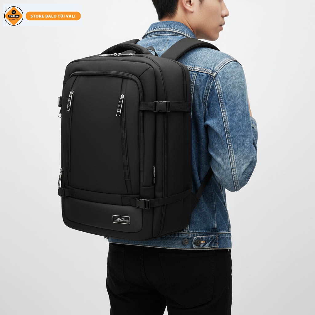 Balo du lịch cao cấp Leader Pro Xbags XB2010 cỡ lớn màu đen đựng laptop 17 inch