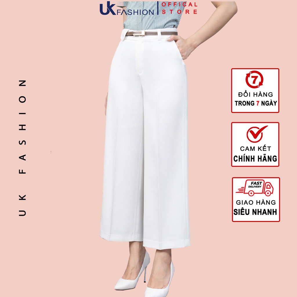 Quần Ống Rộng UK Fashion Thiết Kế Kèm Nắp Túi Chất Vải Mềm Mịn Co Giãn Nhập Hàn Cao Cấp NKQU2208001