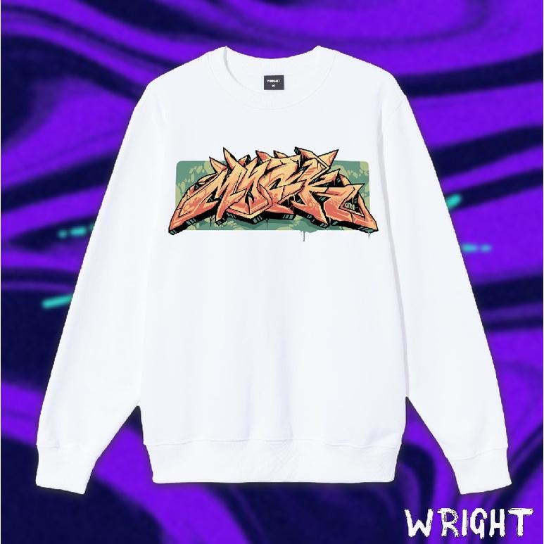 Áo sweater Wright graffiti design bigsize unisex