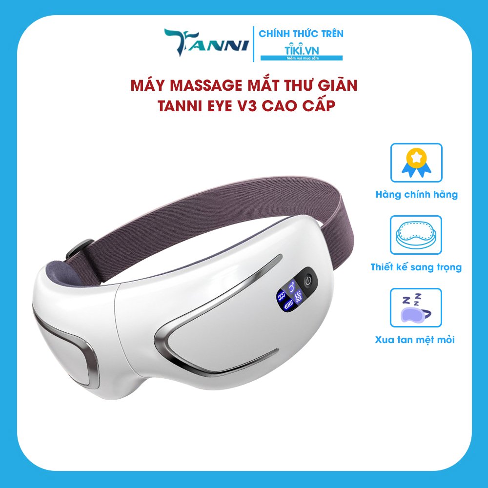 Máy Massage Mắt TANNI EYE V3 Cao Cấp, Máy Mát Xa Mắt Thư Giãn Giảm Thâm Mắt 5 Chế Độ Mát Xa Mặt