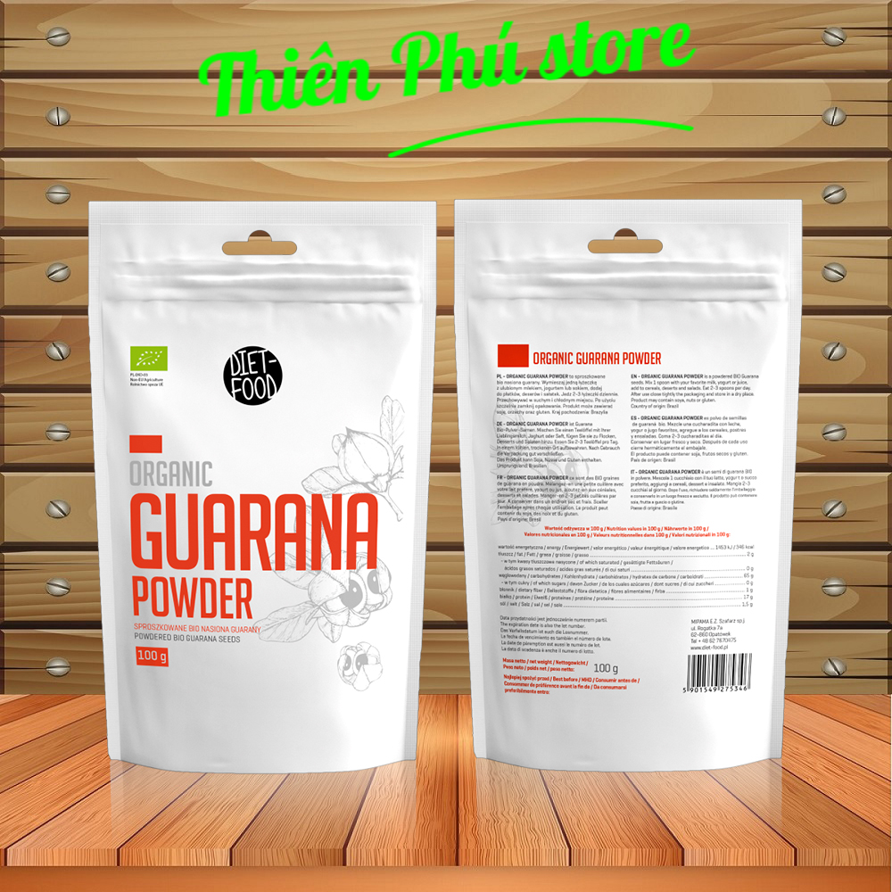 Bột quả Guarana hữu cơ Diet Food 100g - Bio guarana 100g