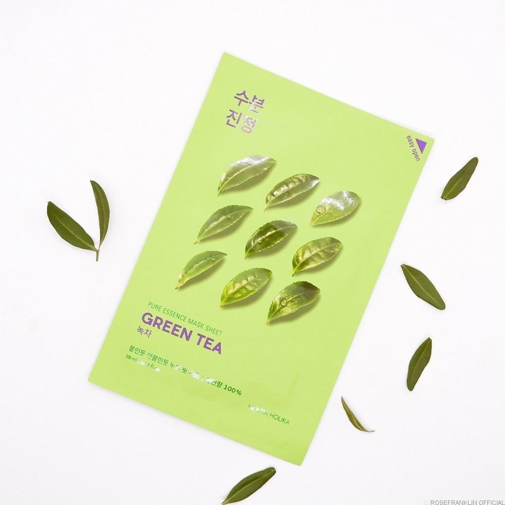 Set 10 Mặt Nạ Giấy Holika Holika Chiết Xuất Trà Xanh Pure Essence Mask Sheet 20ml x 10