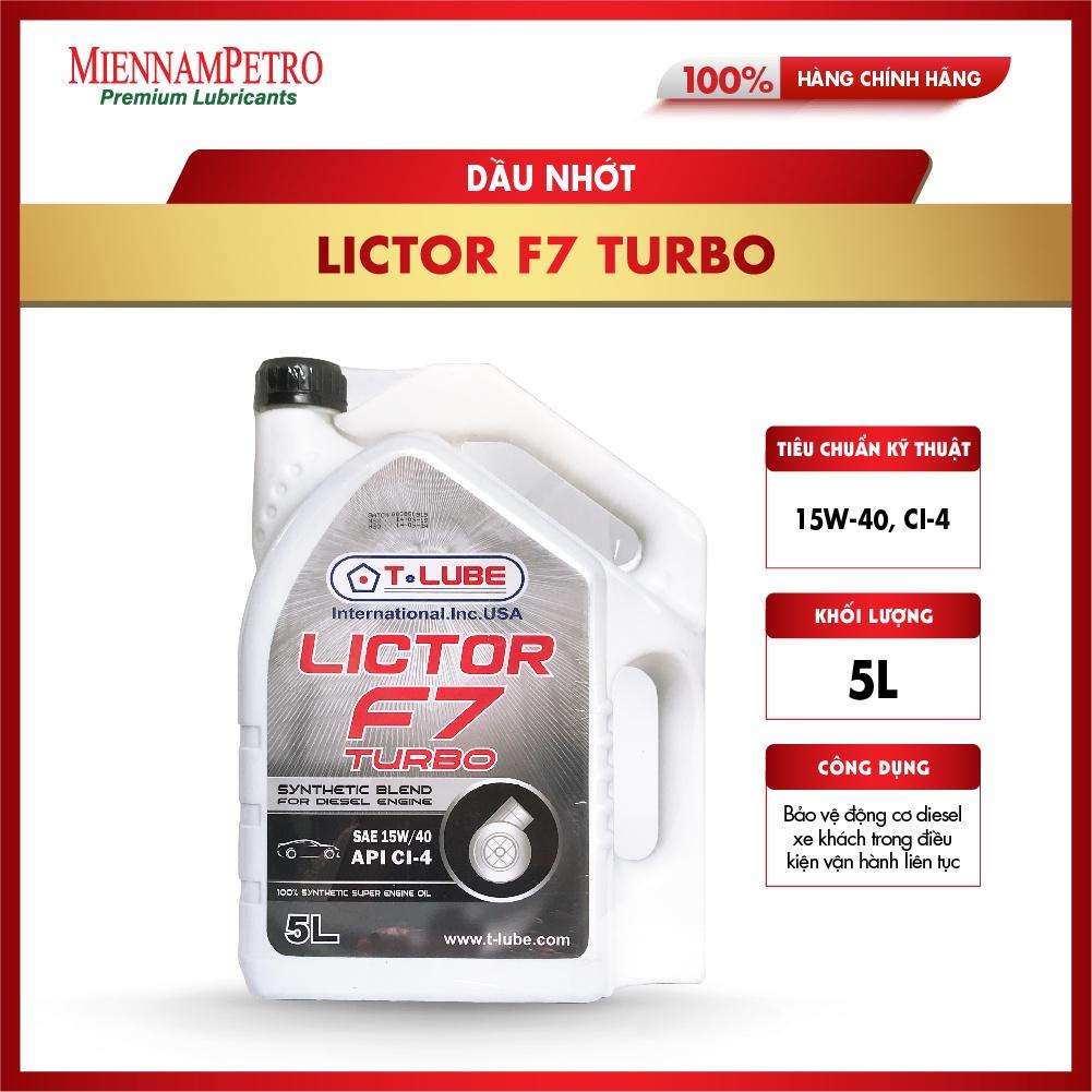 Dầu Nhớt Tlube Lictor F7 Turbo 15W-40 CI-4 5L Bảo Vệ Động Cơ Diesel Xe Khách Trong Điều Kiện Vận Hành Liên Tục