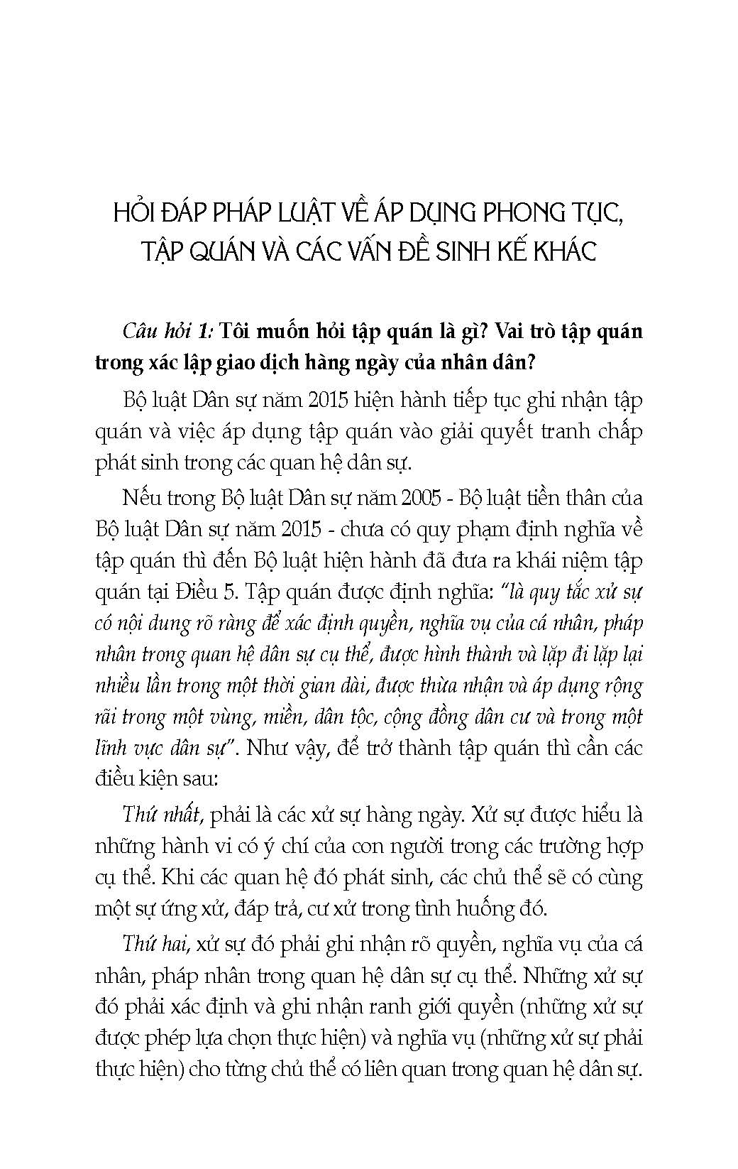 Tư Vấn, Phổ Biến Và Áp Dụng Pháp Luật Dân Sự (Phong Tục Tập Quán Và Một Số Vấn Đề Sinh Kế)