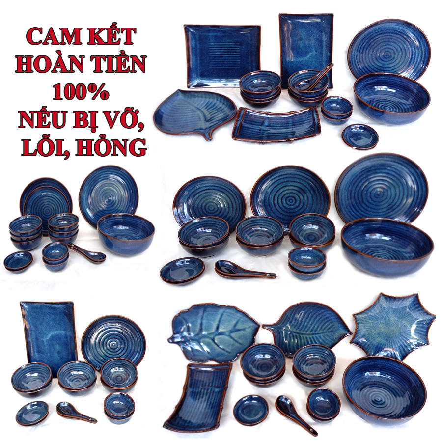 "HOT TREND" Bộ đồ ăn bát, đĩa gốm sứ men xanh hỏa biến cao cấp - ĐẸP - SANG TRỌNG - BỀN CHẮC Sản phẩm chuyên cho nhà hàng, khách sạn 5 sao