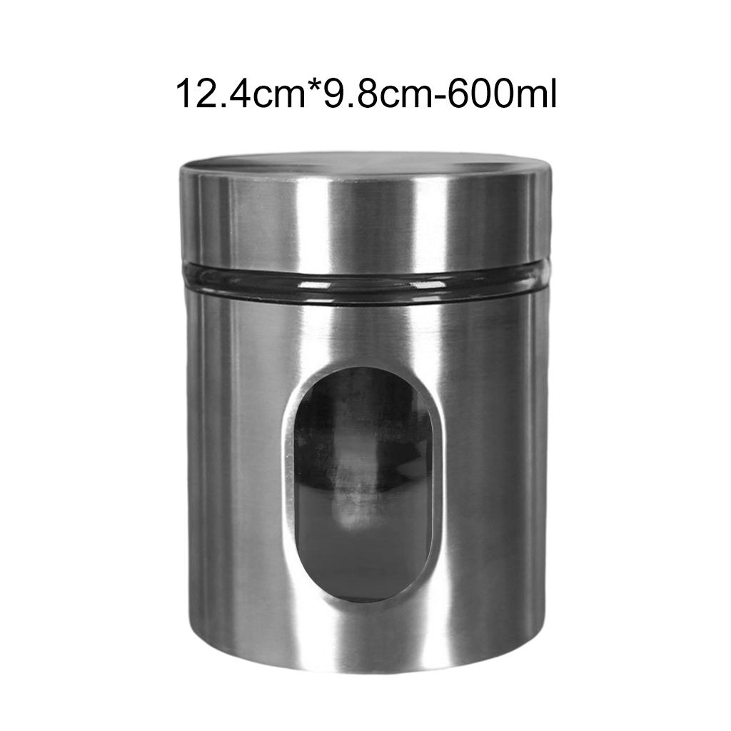 Stainless and Glass Canisters for Grain Beans Sugar Tea Storage Space Saving