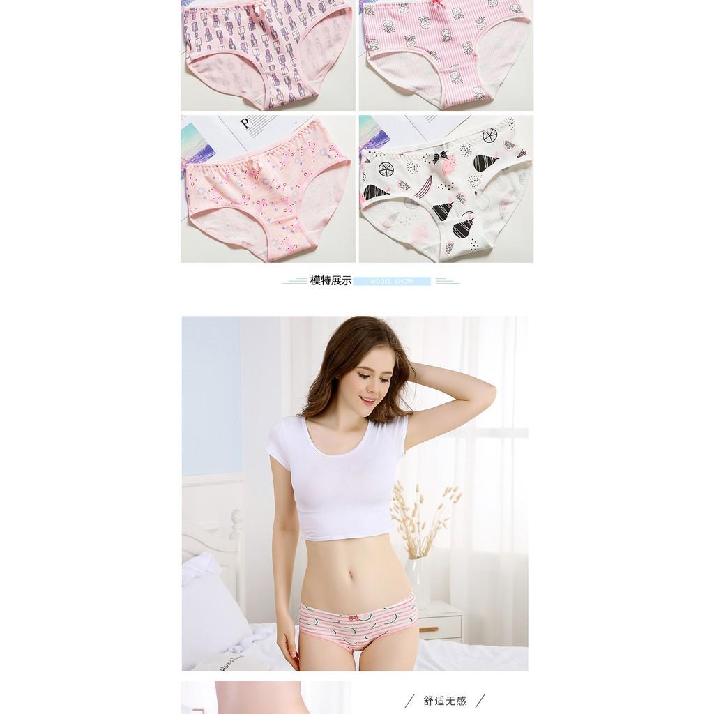Quần Lót Nữ Cotton Kháng Khuẩn Hình Trái Cây Thời Trang Hàng Loại Đẹp.