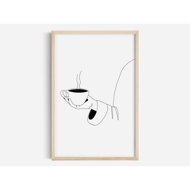 Tranh treo tường | Line art-line art print, Coffee print, female line art 54 , tranh canvas giá rẻ