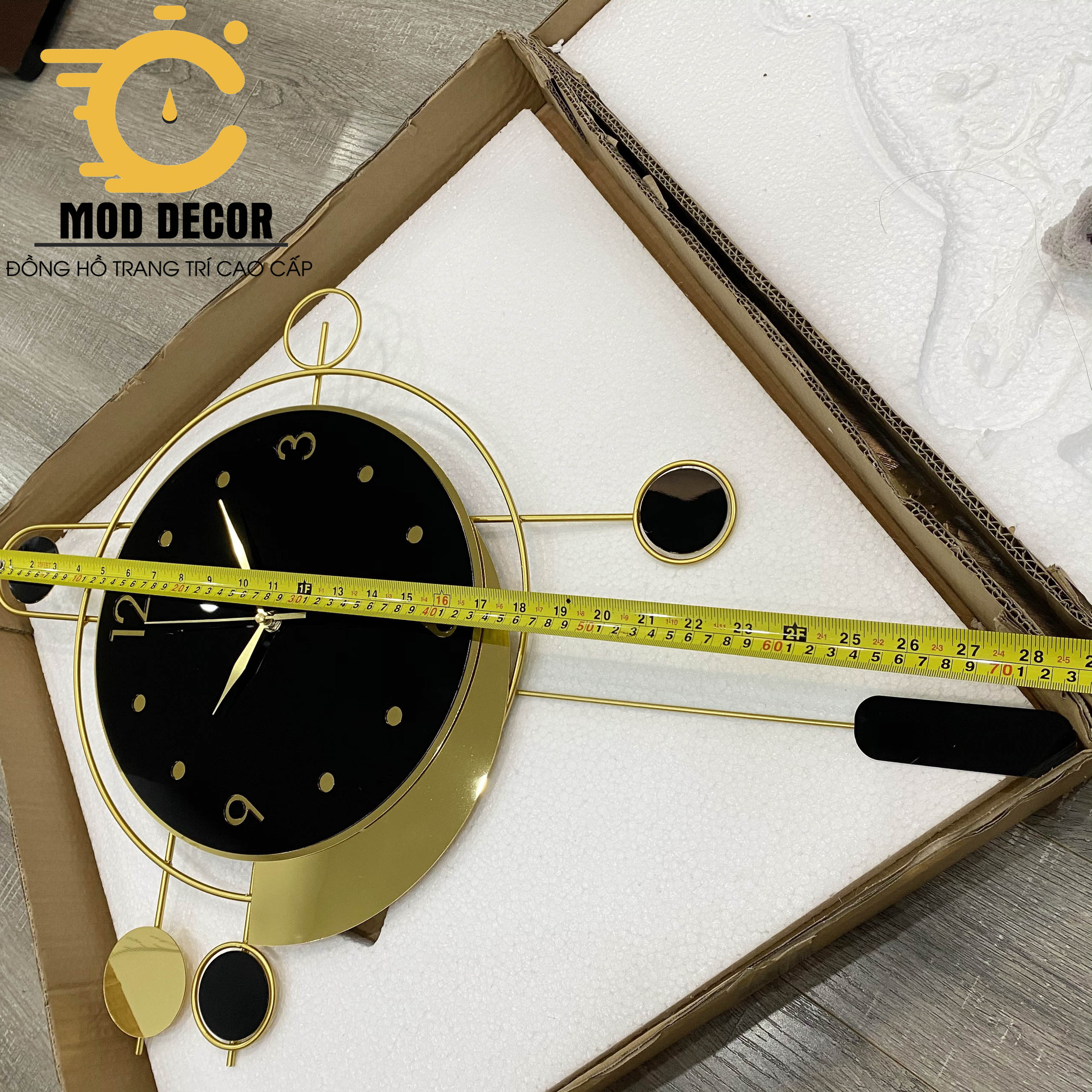 Đồng hồ treo tường kim trôi quả lắc 2173 cho phòng khách đẹp