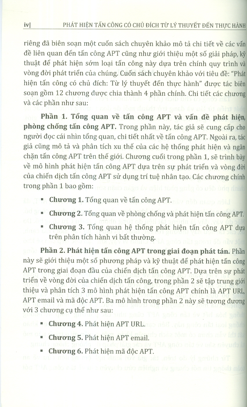 Phát Hiện Tấn Công Có Chủ Đích - Từ Lý Thuyết Đến Thực Hành (Sách chuyên khảo)