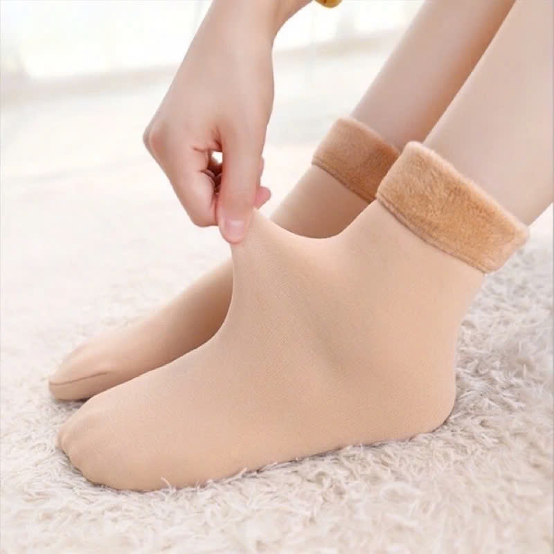 Combo 2 Đôi Tất Nữ Lót Lông Cổ Cao Siêu Ấm Áp Giữ Nhiệt Rất Tốt Màu Đen