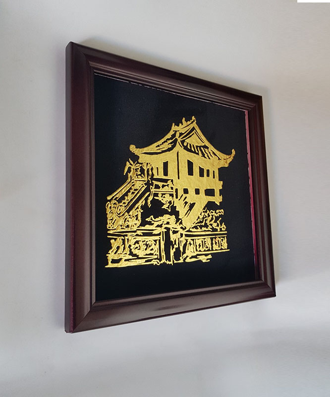 Tranh Nét Vàng - Chùa Một Cột