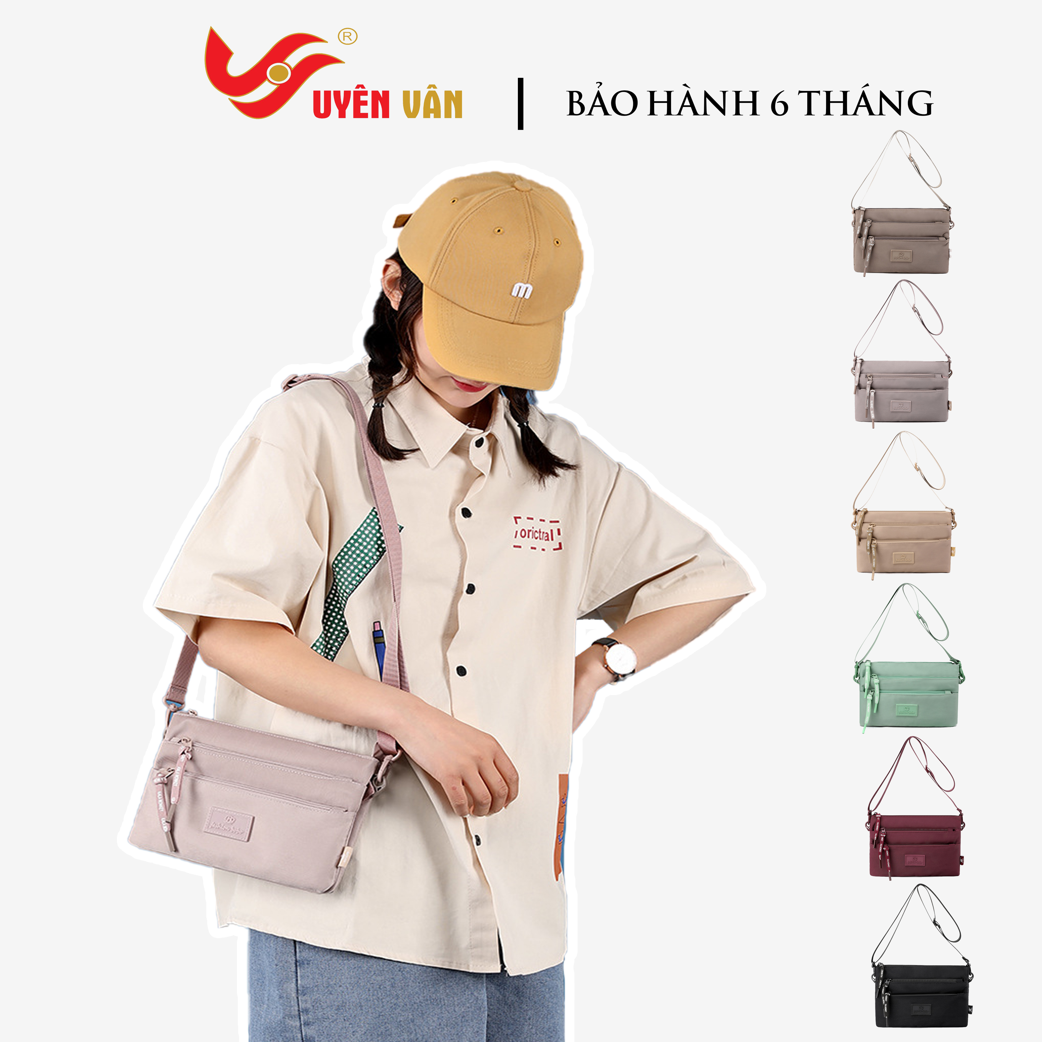 Túi Đeo Chéo Nữ Messenger Chất Liệu Polyester Hàng Nhập Khẩu Dùng Tiện Lợi 8847