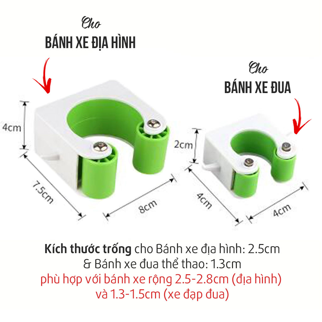 Kẹp Giữ Bánh Xe Đạp Treo Xe Lên Tường Tiện Lợi Giữ Dọc Xe Đạp Đua và Xe Đạp MTB Giúp Sắp Xếp Xe Gọn Gàng MaiLee