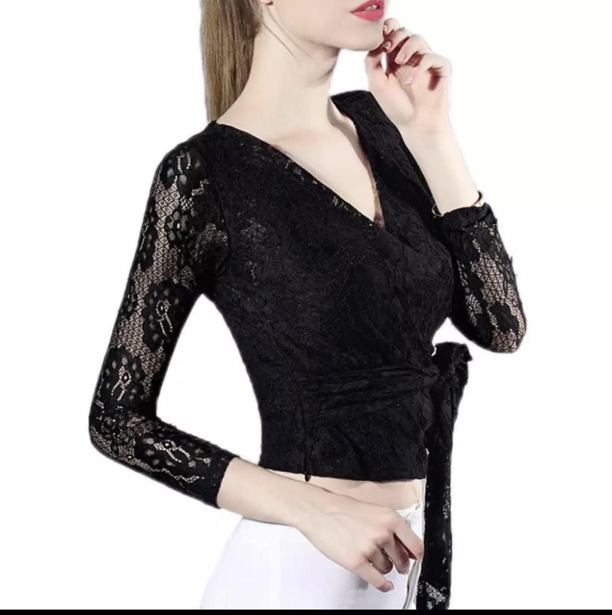 Áo ren eo đính nơ tay lỡ free size dưới 55 kg