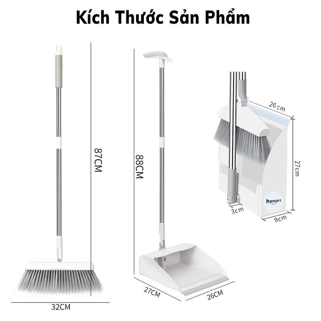 Chổi Quét Nhà Thông Minh Hamart 2in1 Chổi Nhựa Kèm Hót Rác Gấp Gọn