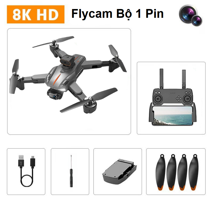 Máy Bay Điều Khiển Từ Xa 4 Cánh Drone P11 Pro Max - Flycam Mini Giá Rẻ Camera Kép Cảm Biến Tránh Vật Cản, Thời Gian Bay 25 Phút - Play camera -HÀNG CHÍNH HÃNG