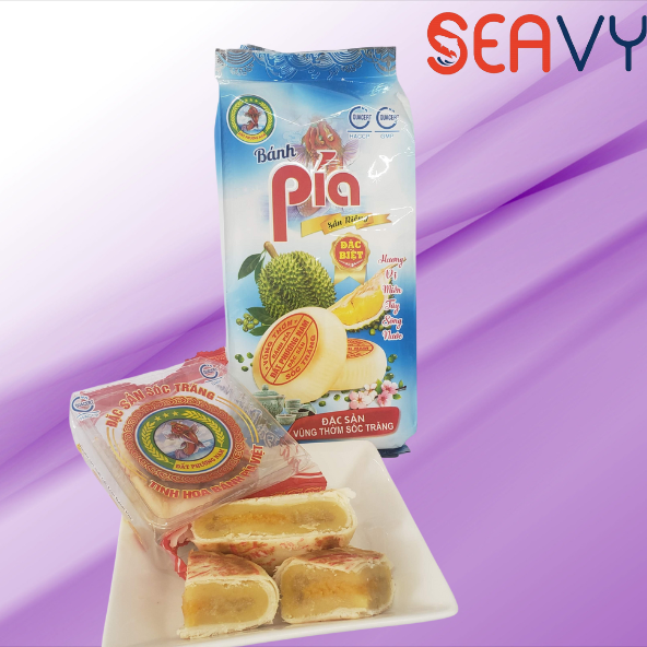 Bánh Pía sầu riêng Đất Phương Nam, đậu xanh, khoai môn, chay thịt, lạp trứng muối, 500 gram - Seavy