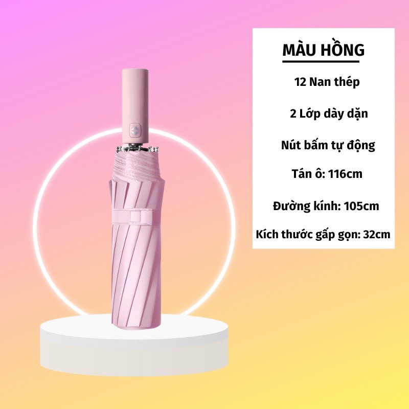 Ô dù tự động gấp mở 2 chiều cỡ lớn , chống tia uv chống nước cầm tay cao cấp 10 nan - JL
