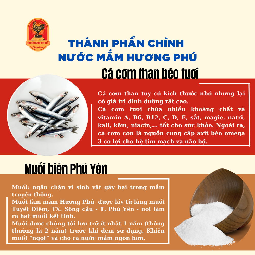 Combo 03 Nước mắm cá cơm Hương Phú 40N - 30N -20N độ đạm - Nhỉ truyền thống