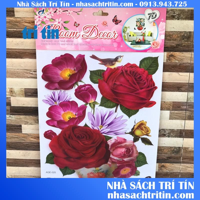 Tranh dán tường hoa nổi 7D sẵn keo dán.