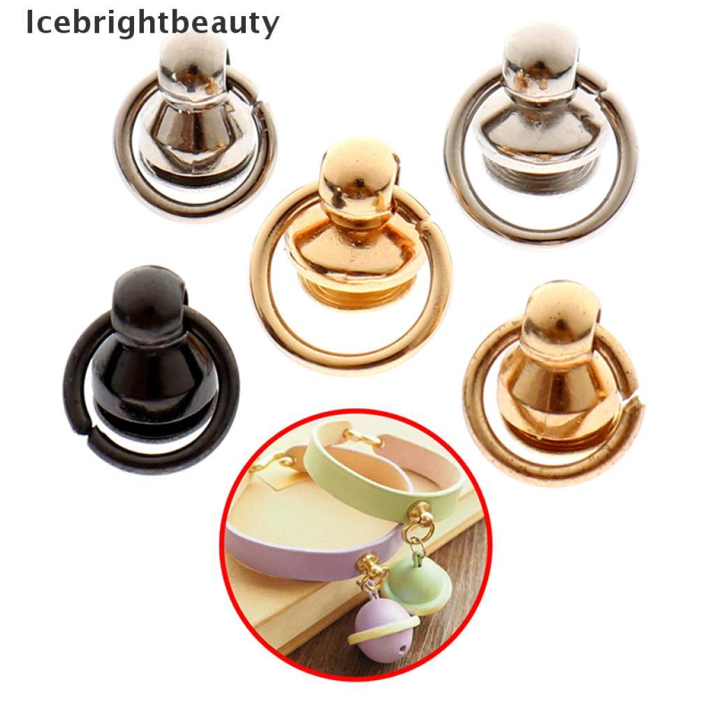 Icebrightbeauty 10Pcs Metal Bags Rivet Nail Buckle Swivel Screw Studs Button Handbag Accessories VN