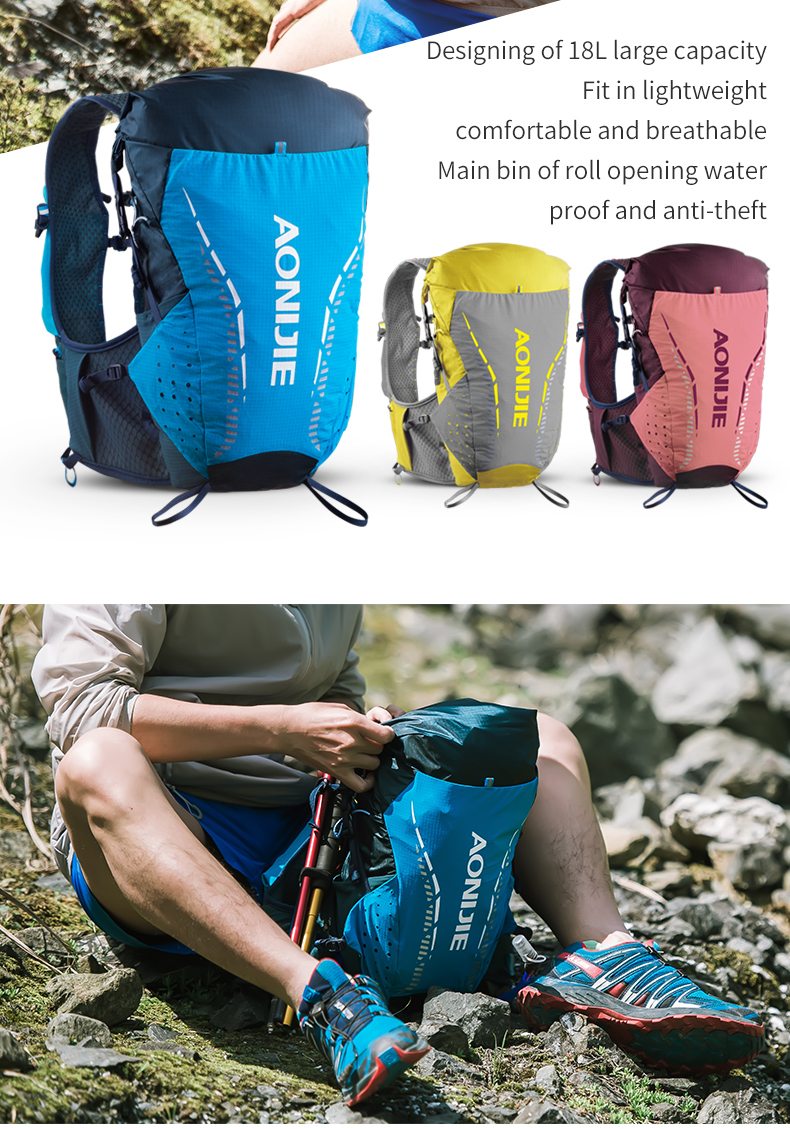 Balo Vest Nước Thể Thao Chạy Bộ Chạy Trail Leo Núi Trekking Aonijie C9104S 18L