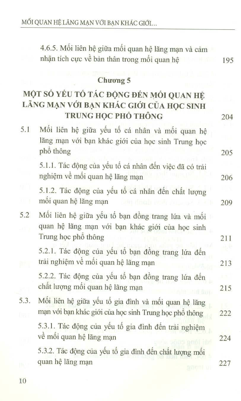 Mối Quan Hệ Lãng Mạn Với Bạn Khác Giới Của Học Sinh Trung Học Phổ Thông (Sách chuyên khảo) - Viện Tâm Lý Học - Nguyễn Thị Phương Hoa (Chủ biên)