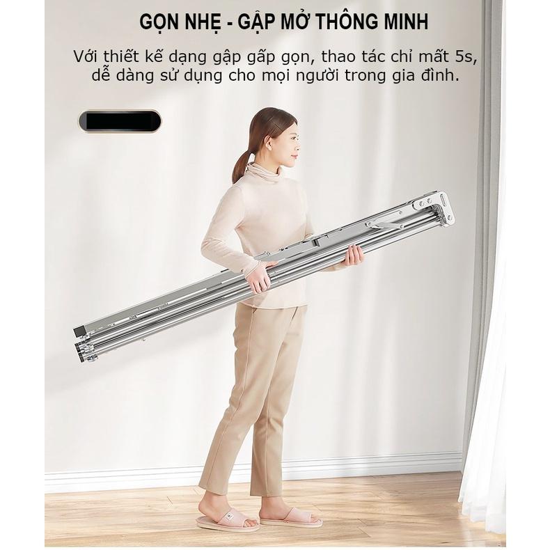 Giàn Phơi Thông Minh Gấp Gọn Nhật Bản, Cây Inox bền 20 năm, Inox 304 Cao cấp Siêu Bền, Chịu Tải 150Kg