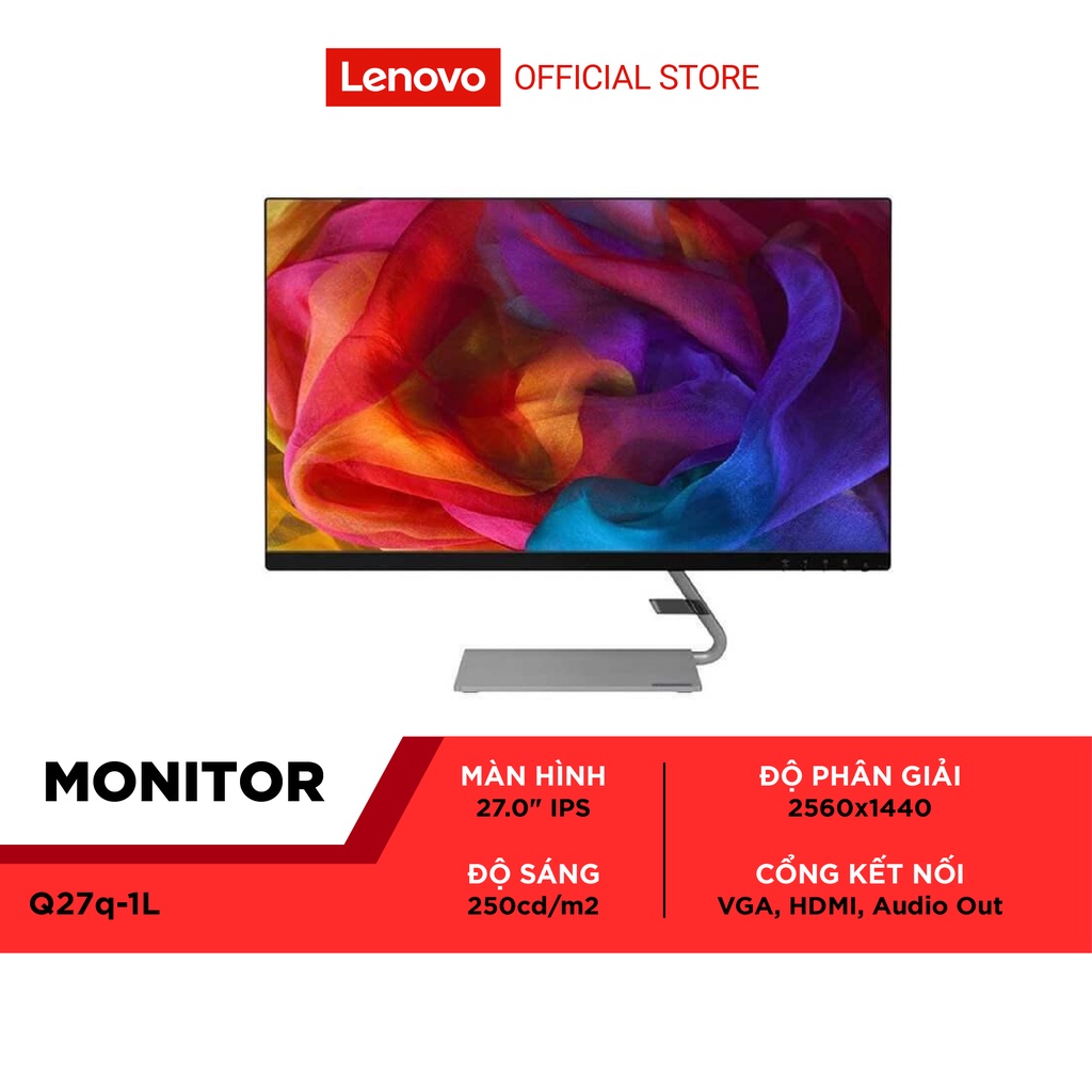 Màn Hình Máy Tính Lenovo Q27q1L 66C1GAC3VN 27inch/ QHD 2560x1440 IPS/ 75 Hz - Hàng chính hãng