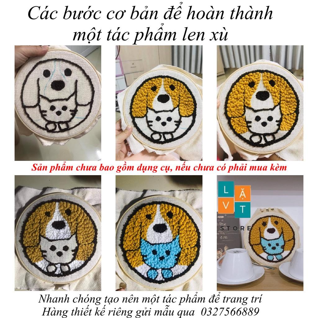 Bộ Thêu Len Xù Chủ Đề Sở Thú Nhộn Nhịp- Punch Needle- Có Video Hướng dẫn