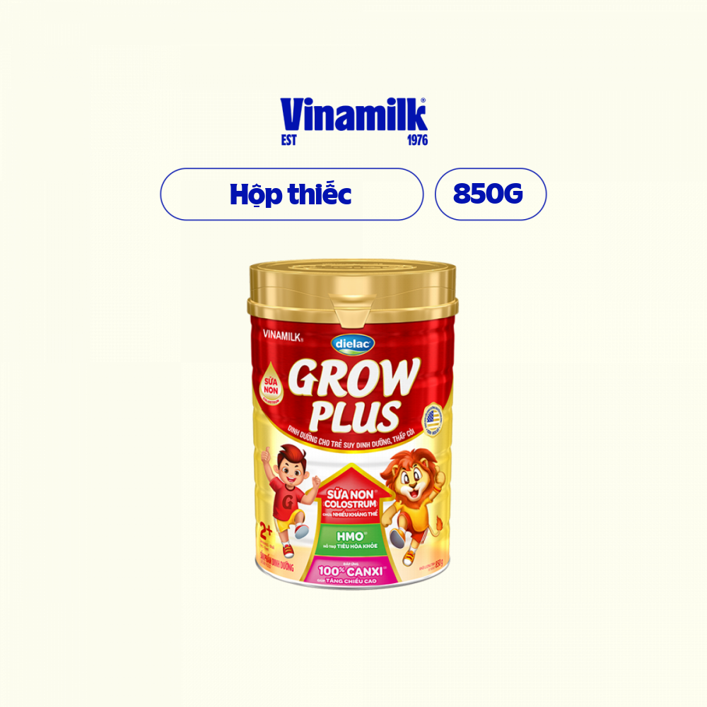 Sữa bột Dielac Grow Plus 2+ - Hộp thiếc 850g