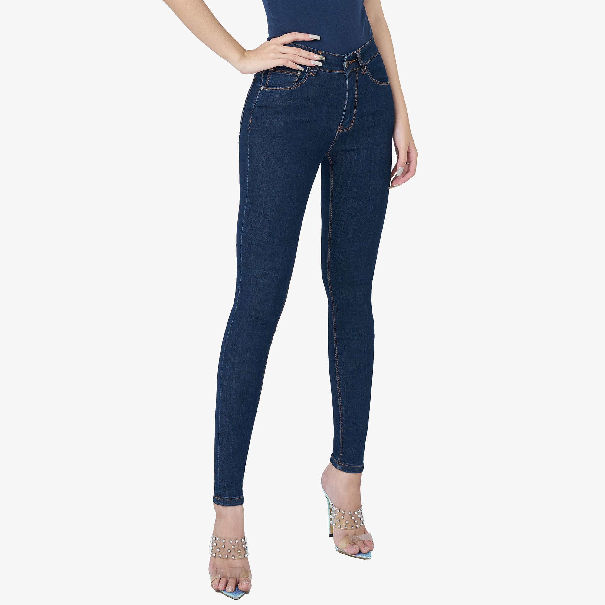 Quần Jeans Pha Sợi Cà Phê Aaa Jeans Dáng Skinny lưng cao - UCSD COFFEE