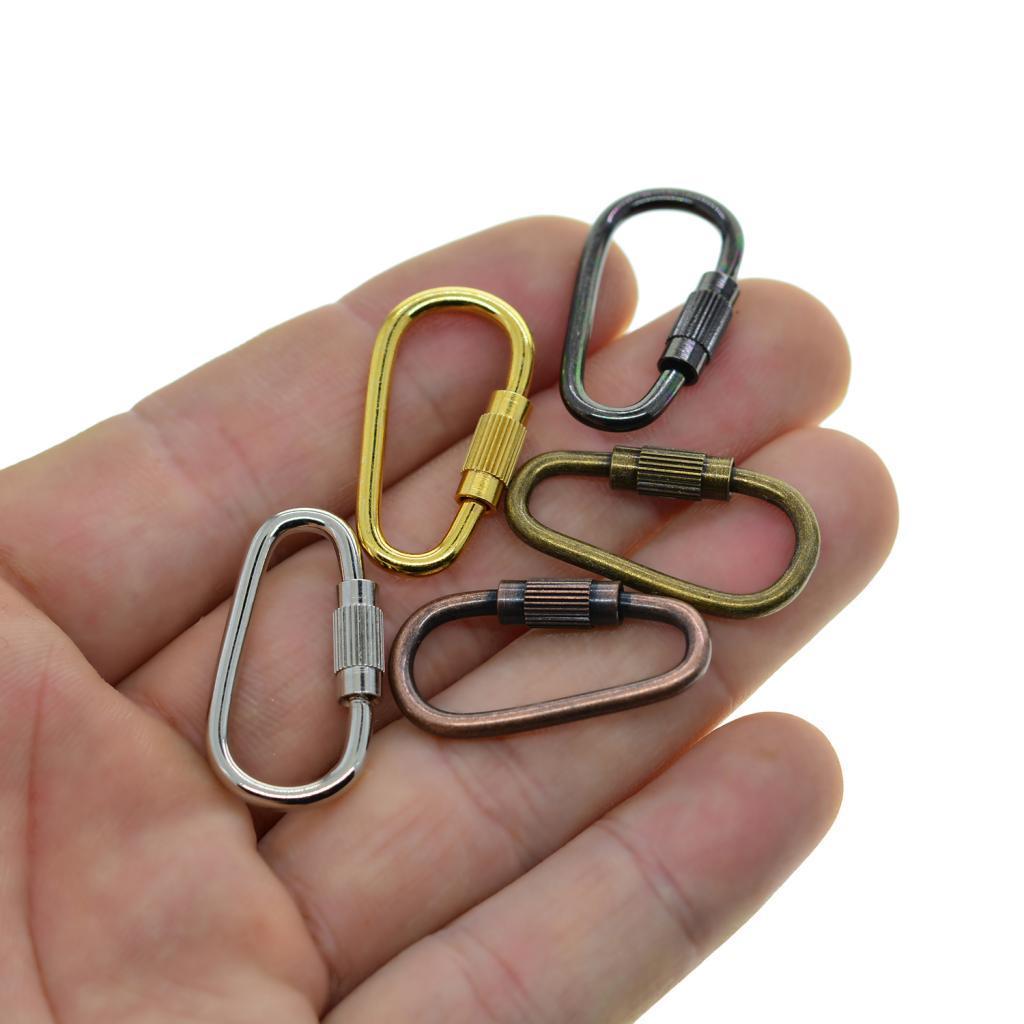 20PCS Small Locking Carabiner Clip Mini Locking Clips D-Ring Lightweight Keychain Clip for Indoor Outdoor Use