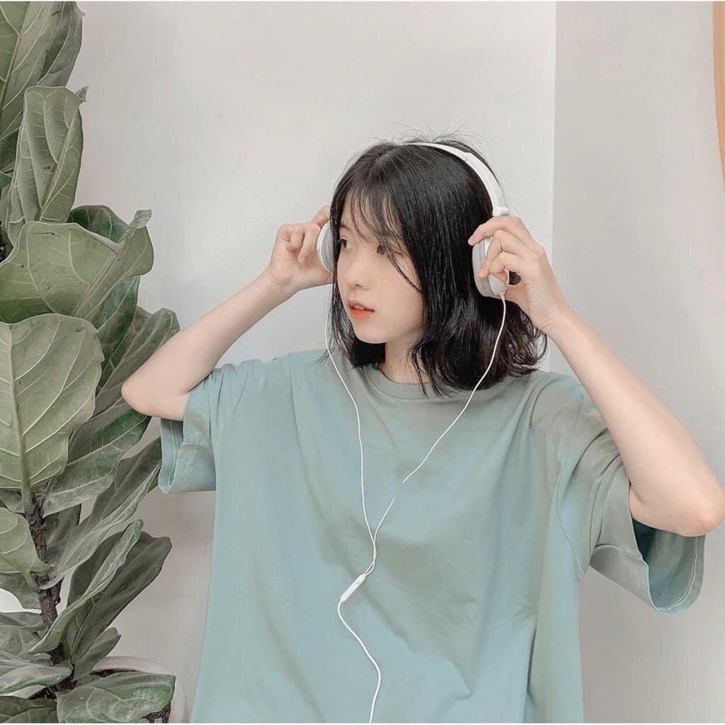 Áo Thun Trơn Unisex Basic tay lỡ form rộng Unisex 38-75kg Nam Nữ