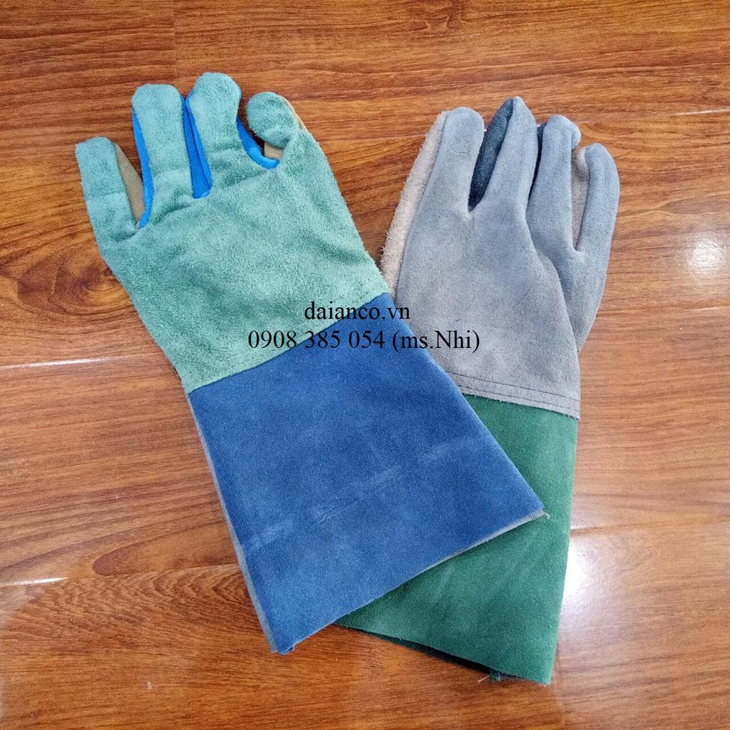 GĂNG TAY DA HÀN 1 LỚP- LOẠI DÀI TAY- CHỐNG NÓNG VÀ CHỐNG BẮT TIA LỬA- HÌNH THẬT