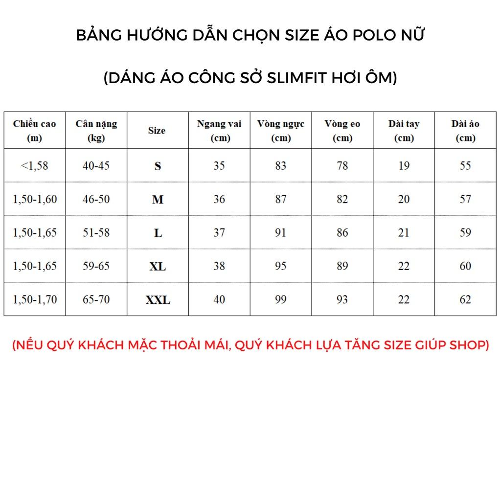 Hình ảnh Áo polo nữ ADINO màu xanh đậm phối viền chìm vải cotton co giãn dáng công sở slimfit hơi ôm trẻ trung APN03