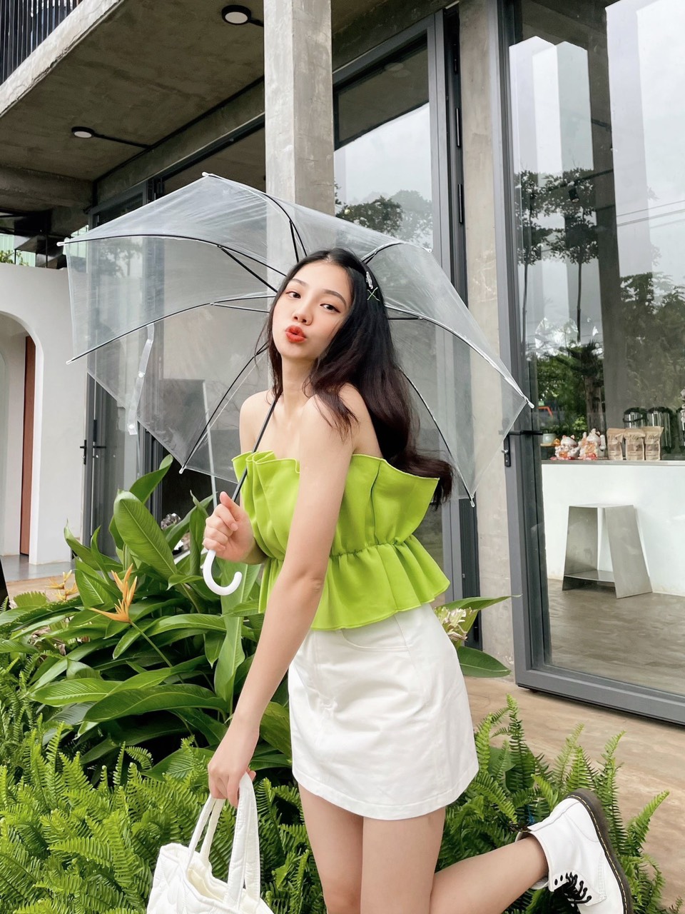SET ÁO CROPTOP SUÔNG TRƠN ỐNG + CHÂN VÁY NGẮN DẠO PHỐ DỰ TIỆC GIÁNG SINH NOEL