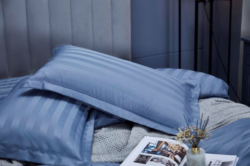 Bộ Chăn Ga Gối 4 Món Kẻ Sọc Cotton 3F Cao Cấp
