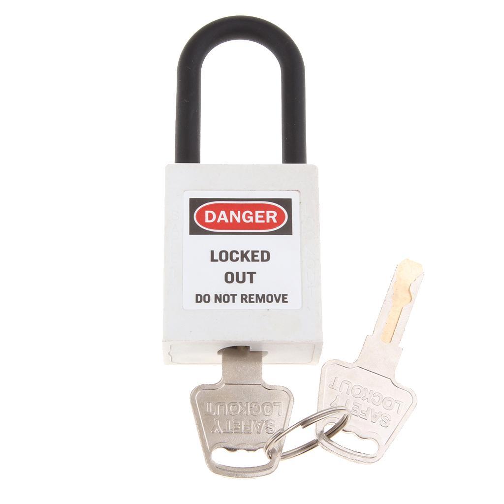 2xSafety Security Lockout Padlock Keyed Different PVC Stainless Steel -White