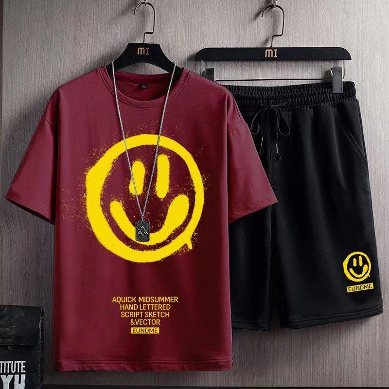 Bộ đồ thể thao gồm áo thun tay ngắn và quần đùi size M-8XL phong cách mới thời trang mùa hè unisex