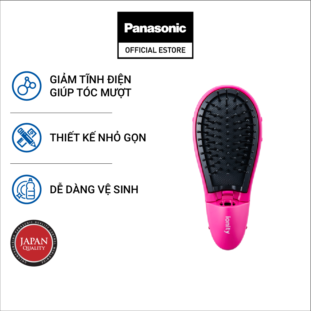 Lược chải tóc Panasonic ion nhỏ gọn EH-HE10VP421 – Cho mái tóc bóng mượt mọi lúc, mọi nơi