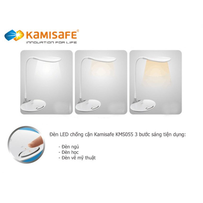 Đèn LED để bàn 3 màu chống cận, chống lóa KM-S055 - Đèn để bàn học, Đèn để bàn làm việc